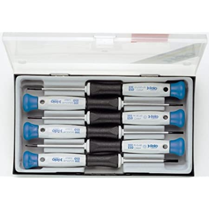 Комплект отвертки CASE FELO S250 ESD 6-бр 250: 1,5 x 60 / 2,0 x 60 / 2,5 x 60 / 3,0 x 60 252: Phillips 00 x 60 / Phillips 0 x 60 Професионални инструменти