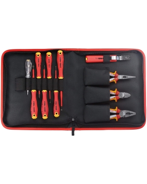 Комплект инструменти FELO 1000V E-slim 11бр. 413: 3,5 x 0,6 / 4,0 x 1,0 / 5,5 x 1,0 414: PH1 x 80 / PH2 x 100 415: PZ2 x 100 Професионални инструменти