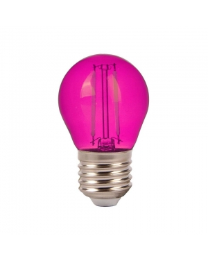 LED Крушка - 2W Filament E27 G45 Розова LED крушки Е27