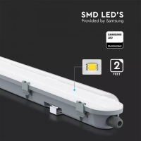 LED Влагозащитено Тяло M-Серия 600мм 18W 4000K Мат 120LM/W Промишлени линейни LED тела