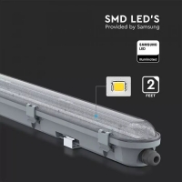 LED Влагозащитено Тяло M-Серия 1200мм 36W 6400K Mат 120LM/W Промишлени линейни LED тела