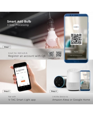 LED Bulb - 11W E27 A60 SMART WIFI RGB + WW+CW LED крушки Е27