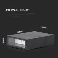 4W LED Стенна Лампа Черна 6500К Фасадно LED осветление