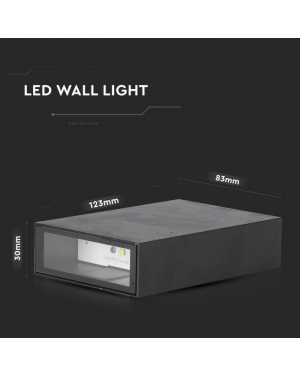 4W LED Стенна Лампа Черна 6500К Фасадно LED осветление
