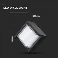 6W LED Стенна Лампа 3000К Черна Квадрат Полу Периферия Фасадно LED осветление