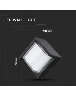 6W LED Стенна Лампа 3000К Черна Квадрат Полу Периферия Фасадно LED осветление