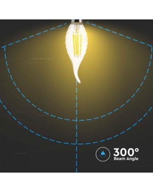 LED Крушка - 4W Filament E14 Кендъл Спирала Пламък 4000K LED крушки Е14