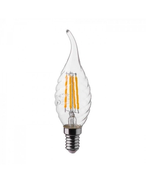 LED Крушка - 4W Filament E14 Кендъл Спирала Пламък 4000K LED крушки Е14