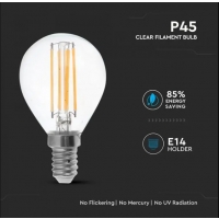 LED Крушка - 6W Filament E14 P45 3000К 130LM/W LED крушки Е14