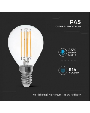 LED Крушка - 6W Filament E14 P45 3000К 130LM/W LED крушки Е14