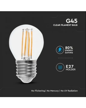 LED Крушка - 6W Filament E27 G45 3000К 130LM/W LED крушки Е27