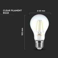 LED Крушка - 6W Filament E27 A60 3000К LED крушки Е27