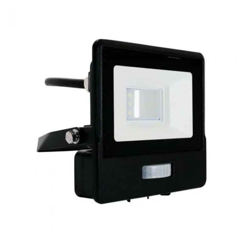 10W LED Прожектор PIR Сензор SAMSUNG ЧИП Черно Тяло 4000К 1М Кабел LED екстериорно осветление