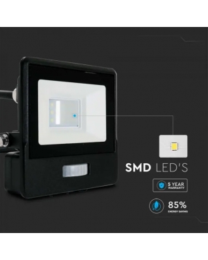20W LED Прожектор PIR Сензор SAMSUNG ЧИП Черно Тяло 3000К 1М Кабел LED екстериорно осветление