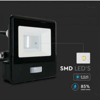 20W LED Прожектор PIR Сензор SAMSUNG ЧИП Черно Тяло 6400К 1М Кабел LED екстериорно осветление