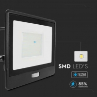50W LED Прожектор PIR Сензор SAMSUNG ЧИП Черно Тяло 3000К 1М Кабел LED екстериорно осветление