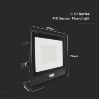 50W LED Прожектор PIR Сензор SAMSUNG ЧИП Черно Тяло 6400К 1М Кабел 50W LED Прожектор PIR Сензор SAMSUNG ЧИП Черно Тяло 6400К 1М Кабел LED екстериорно осветление