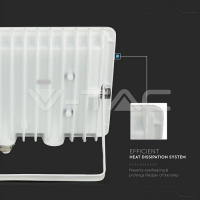 50W LED Прожектор Бяло Тяло 6400K LED екстериорно осветление