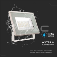 30W LED Прожектор Бяло Тяло 6400K LED екстериорно осветление