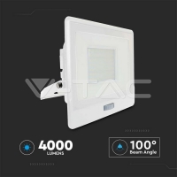 50W LED Прожектор PIR Сензор SAMSUNG ЧИП Бяло Тяло 3000К LED екстериорно осветление