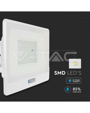 30W LED Прожектор PIR Сензор SAMSUNG ЧИП Бяло Тяло 4000К LED екстериорно осветление
