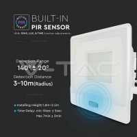 30W LED Прожектор PIR Сензор SAMSUNG ЧИП Бяло Тяло 4000К 1М Кабел LED екстериорно осветление