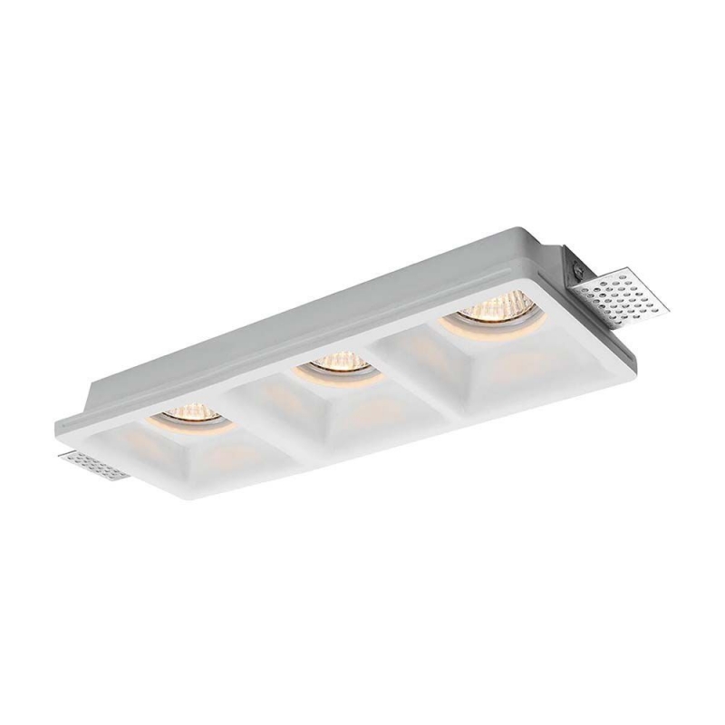 3xGU10 Гипсова Отливка Кръг Бяла Декоративни LED луни