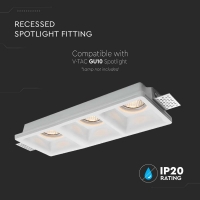 3xGU10 Гипсова Отливка Кръг Бяла Декоративни LED луни