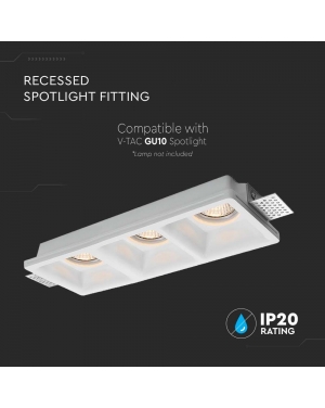 3xGU10 Гипсова Отливка Кръг Бяла Декоративни LED луни