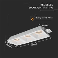 3xGU10 Гипсова Отливка Кръг Бяла Декоративни LED луни