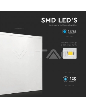 LED Панел 36W 595x595mm 120Lm/W 4000K Вкл. Драйвер 6БР/СЕТ LED панели за скрит монтаж