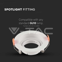 GU10 Корпус Кръг Бял Декоративни LED луни