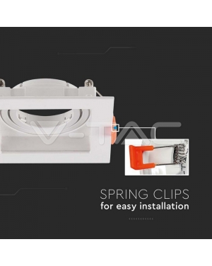 GU10 Корпус Квадрат Бял Декоративни LED луни