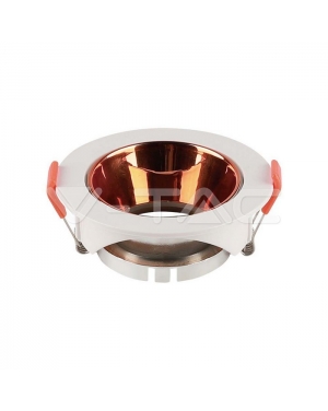 GU10 Корпус Кръг Бяла Рамка + Розово Злато Рефлектор Декоративни LED луни