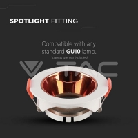 GU10 Корпус Кръг Бяла Рамка + Розово Злато Рефлектор Декоративни LED луни