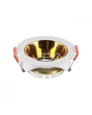 GU10 Корпус Кръг Бяла Рамка + Златен Рефлектор Декоративни LED луни