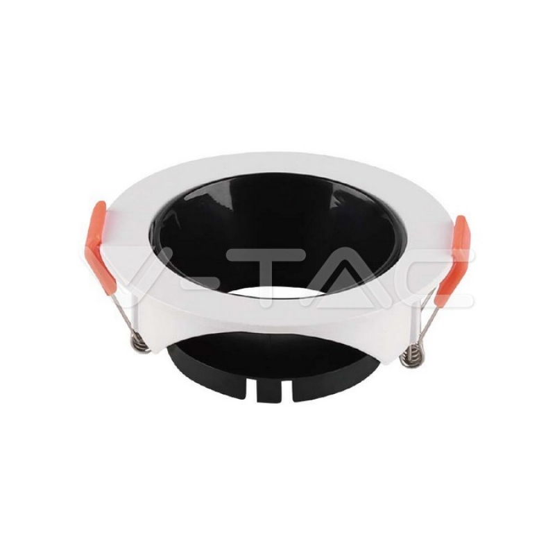 GU10 Корпус Кръг Бяла Рамка + Черен Рефлектор Декоративни LED луни