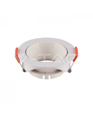 GU10 Корпус Кръг Бяла Рамка + Бял Рефлектор Декоративни LED луни