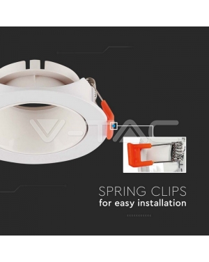 GU10 Корпус Кръг Бяла Рамка + Бял Рефлектор Декоративни LED луни