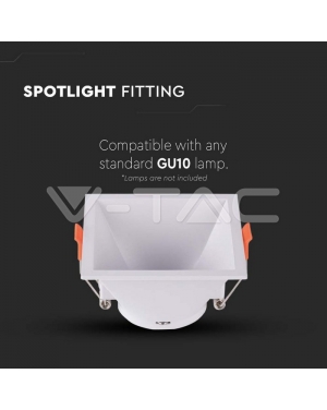 GU10 Корпус Квадрат Бял Декоративни LED луни
