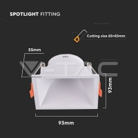 GU10 Корпус Квадрат Бял Декоративни LED луни