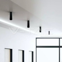 GU10 Отливка Външен Монтаж Подвижна Черна H 197mm Декоративни LED луни