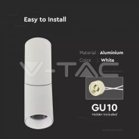 GU10 Отливка Външен Монтаж Подвижна Бяла H 197mm Декоративни LED луни
