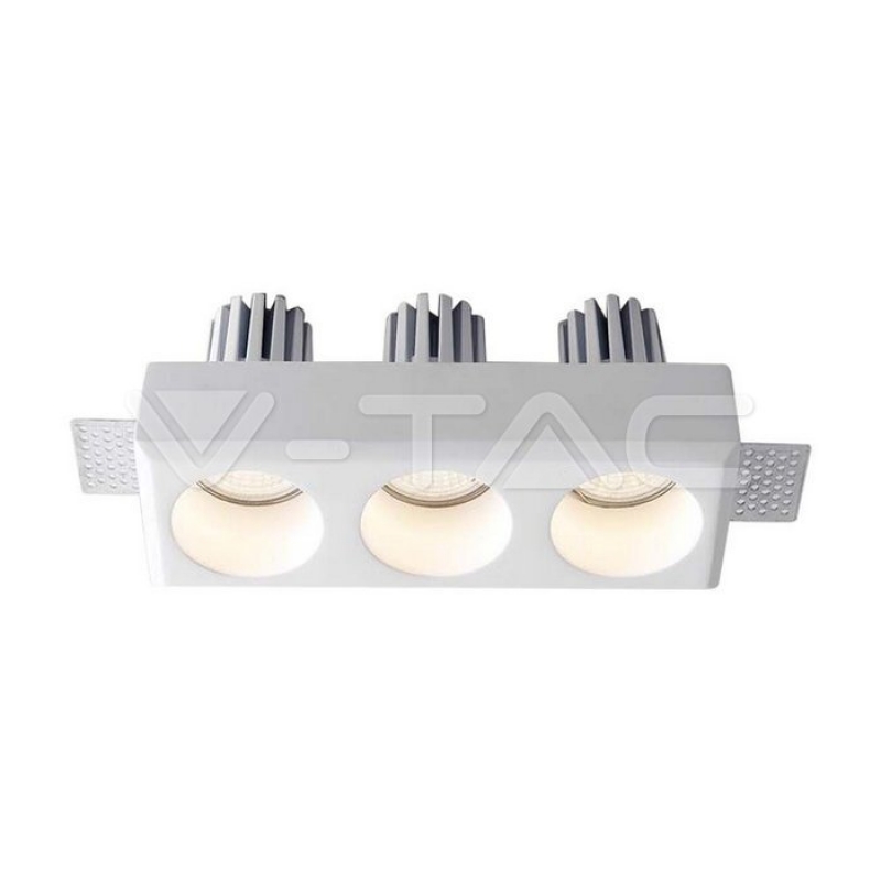 3xGU10 Гипсова Отливка Кръг Бяла Декоративни LED луни