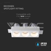 3xGU10 Гипсова Отливка Кръг Бяла Декоративни LED луни
