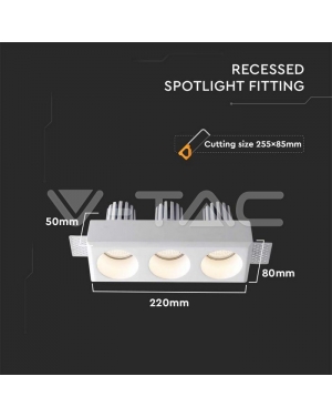 3xGU10 Гипсова Отливка Кръг Бяла Декоративни LED луни