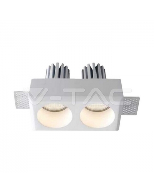2xGU10 Гипсова Отливка Кръг Бяла Декоративни LED луни