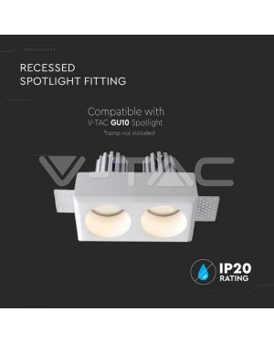 2xGU10 Гипсова Отливка Кръг Бяла Декоративни LED луни