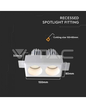 2xGU10 Гипсова Отливка Кръг Бяла Декоративни LED луни