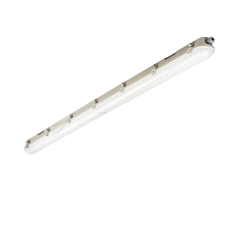 LED Влагозащитено Тяло M-Серия 1200мм 36W 6400K Мат Стоманен Клип 120LM/W Промишлени линейни LED тела